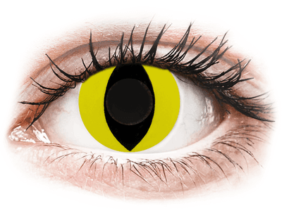 CRAZY LENS - Cat Eye Yellow - Tageslinsen ohne Stärke (2 Linsen) - Coloured contact lenses