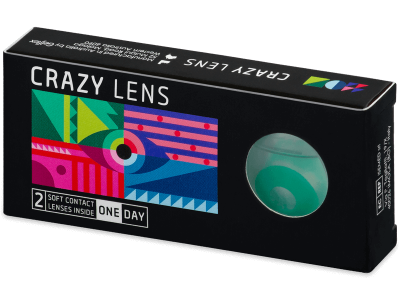 CRAZY LENS - Emerald Green - Tageslinsen mit Stärke (2 Linsen) - Coloured contact lenses