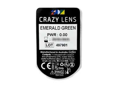 CRAZY LENS - Emerald Green - Tageslinsen ohne Stärke (2 Linsen) - Blister Vorschau