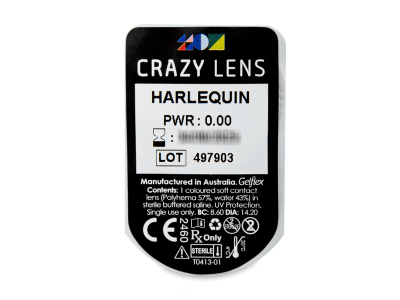 CRAZY LENS - Harlequin - Tageslinsen ohne Stärke (2 Linsen) - Blister Vorschau