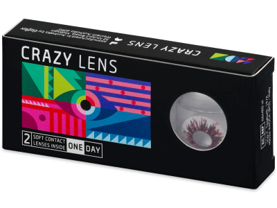 CRAZY LENS - Harlequin Black - Tageslinsen mit Stärke (2 Linsen) - Coloured contact lenses