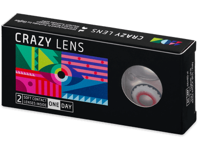 CRAZY LENS - Mad Clown - Tageslinsen mit Stärke (2 Linsen) - Coloured contact lenses