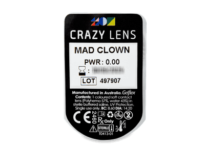 CRAZY LENS - Mad Clown - Tageslinsen ohne Stärke (2 Linsen) - Blister Vorschau