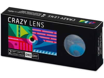 CRAZY LENS - Sky Blue - Tageslinsen mit Stärke (2 Linsen) - Coloured contact lenses