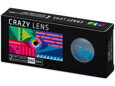 CRAZY LENS - Sky Blue - Tageslinsen mit Stärke (2 Linsen) - Coloured contact lenses