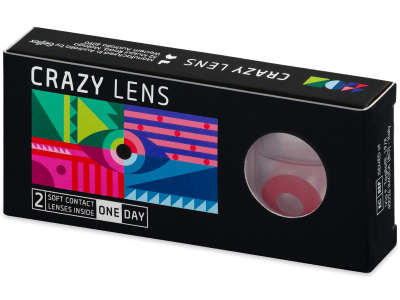 CRAZY LENS - Solid Red - Tageslinsen mit Stärke (2 Linsen) - Coloured contact lenses