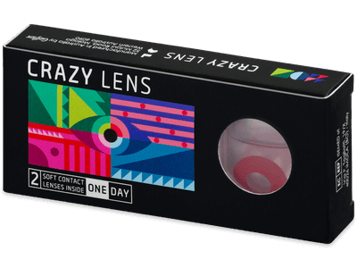 CRAZY LENS - Solid Red - Tageslinsen mit Stärke (2 Linsen) - Coloured contact lenses