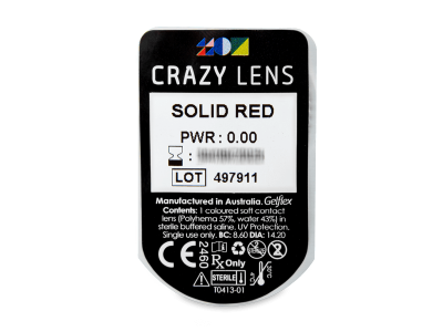 CRAZY LENS - Solid Red - Tageslinsen ohne Stärke (2 Linsen) - Blister Vorschau