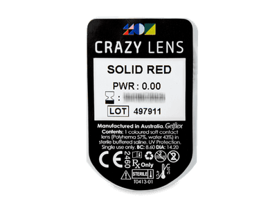 CRAZY LENS - Solid Red - Tageslinsen ohne Stärke (2 Linsen) - Blister Vorschau