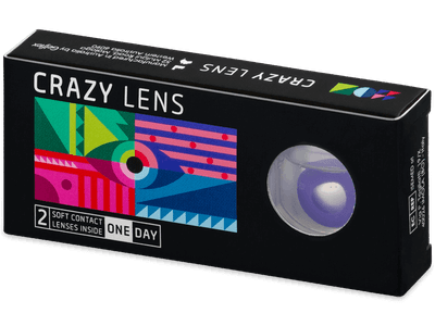 CRAZY LENS - Solid Violet - Tageslinsen mit Stärke (2 Linsen) - Coloured contact lenses