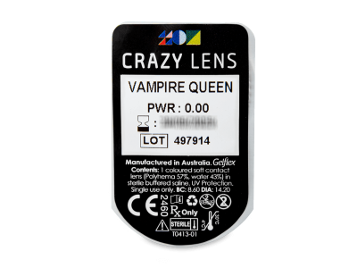 CRAZY LENS - Vampire Queen - Tageslinsen ohne Stärke (2 Linsen) - Blister Vorschau