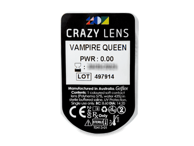 CRAZY LENS - Vampire Queen - Tageslinsen ohne Stärke (2 Linsen) - Blister Vorschau