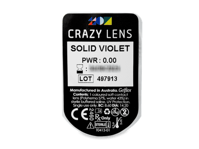 CRAZY LENS - Solid Violet - Tageslinsen ohne Stärke (2 Linsen) - Blister Vorschau