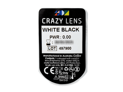 CRAZY LENS - White Black - Tageslinsen ohne Stärke (2 Linsen) - Blister Vorschau