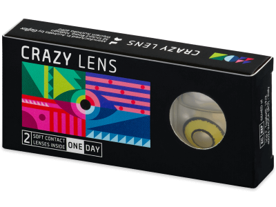 CRAZY LENS - Yellow Twilight - Tageslinsen mit Stärke (2 Linsen) - Coloured contact lenses