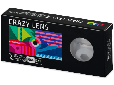 CRAZY LENS - WhiteOut - Tageslinsen mit Stärke (2 Linsen) - Coloured contact lenses