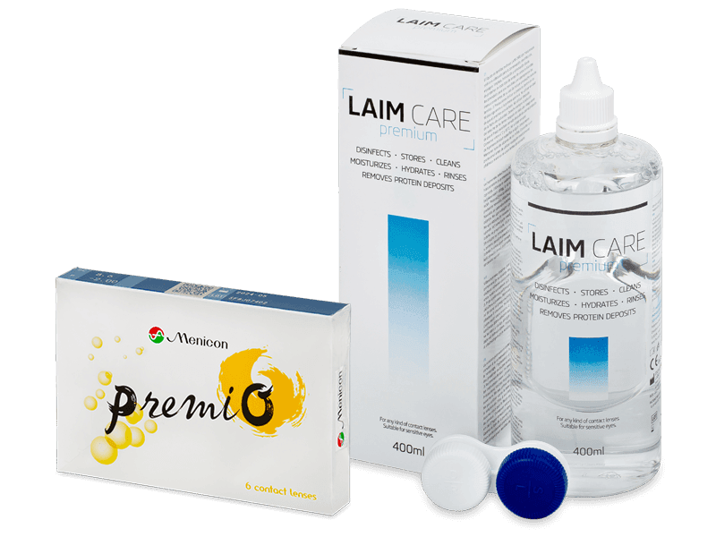 Menicon PremiO (6 Linsen) + Laim Care 400 ml - Spar-Set