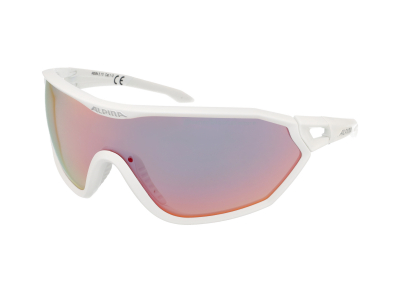 Sonnenbrillen Alpina S-Way QVM+ White Matt/Quattro Varioflex Rainbow Mirror 