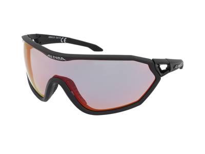Sonnenbrillen Alpina S-Way QVM+ Black Matt/Quattro Varioflex Rainbow Mirror