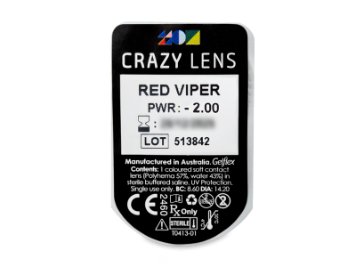 CRAZY LENS - Red Viper - Tageslinsen mit Stärke (2 Linsen) - Blister Vorschau