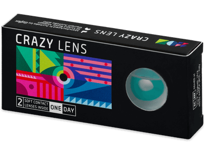 CRAZY LENS - Solid Turquoise - Tageslinsen mit Stärke (2 Linsen)