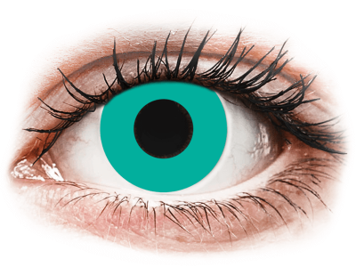 CRAZY LENS - Solid Turquoise - Tageslinsen mit Stärke (2 Linsen)