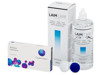 Biofinity Multifocal (6 Linsen) + Laim Care 400 ml