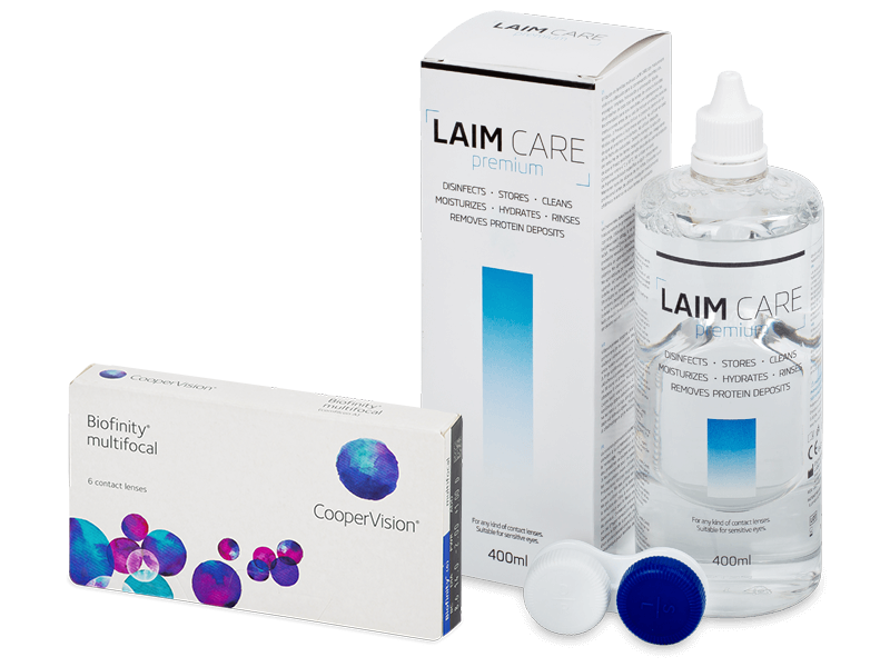 Biofinity Multifocal (6 Linsen) + Laim Care 400 ml - Spar-Set