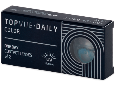 TopVue Daily Color - Brilliant Blue - Tageslinsen mit Stärke (2 Linsen) - Coloured contact lenses