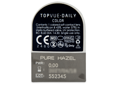 TopVue Daily Color - Pure Hazel - Tageslinsen ohne Stärke (2 Linsen) - Blister Vorschau
