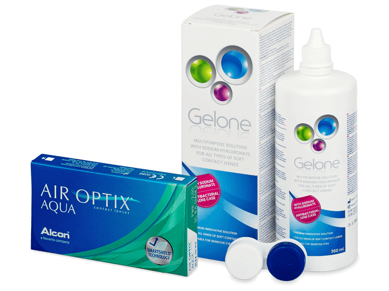 Air Optix Aqua (6 Linsen) + Gelone 360ml - Spar-Set