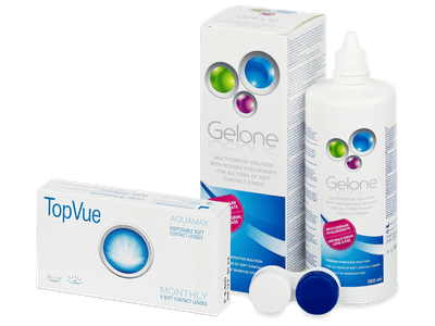 TopVue Monthly (6 Linsen) + Gelone 360 ml - Spar-Set