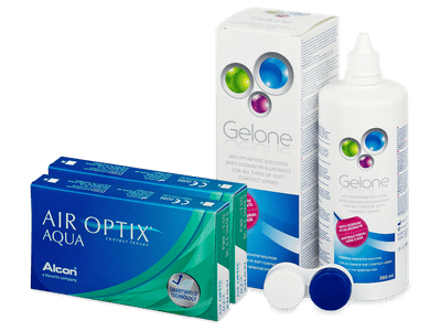 Air Optix Aqua (2x3 Linsen) + Gelone 360 ml - Älteres Design
